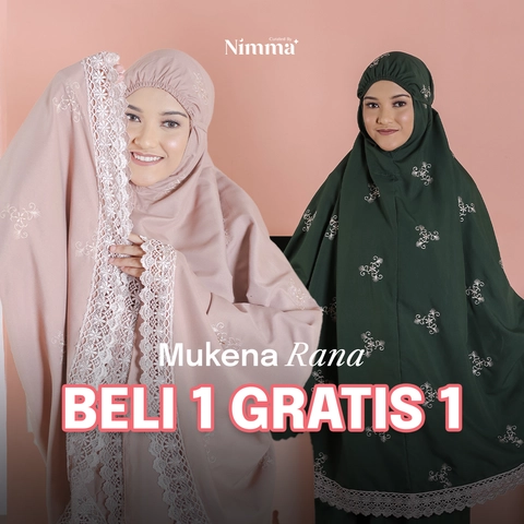 B1G1 - Mukena  Dewasa Polymicro Renda - RANA BROWN dan RANA ERMALD